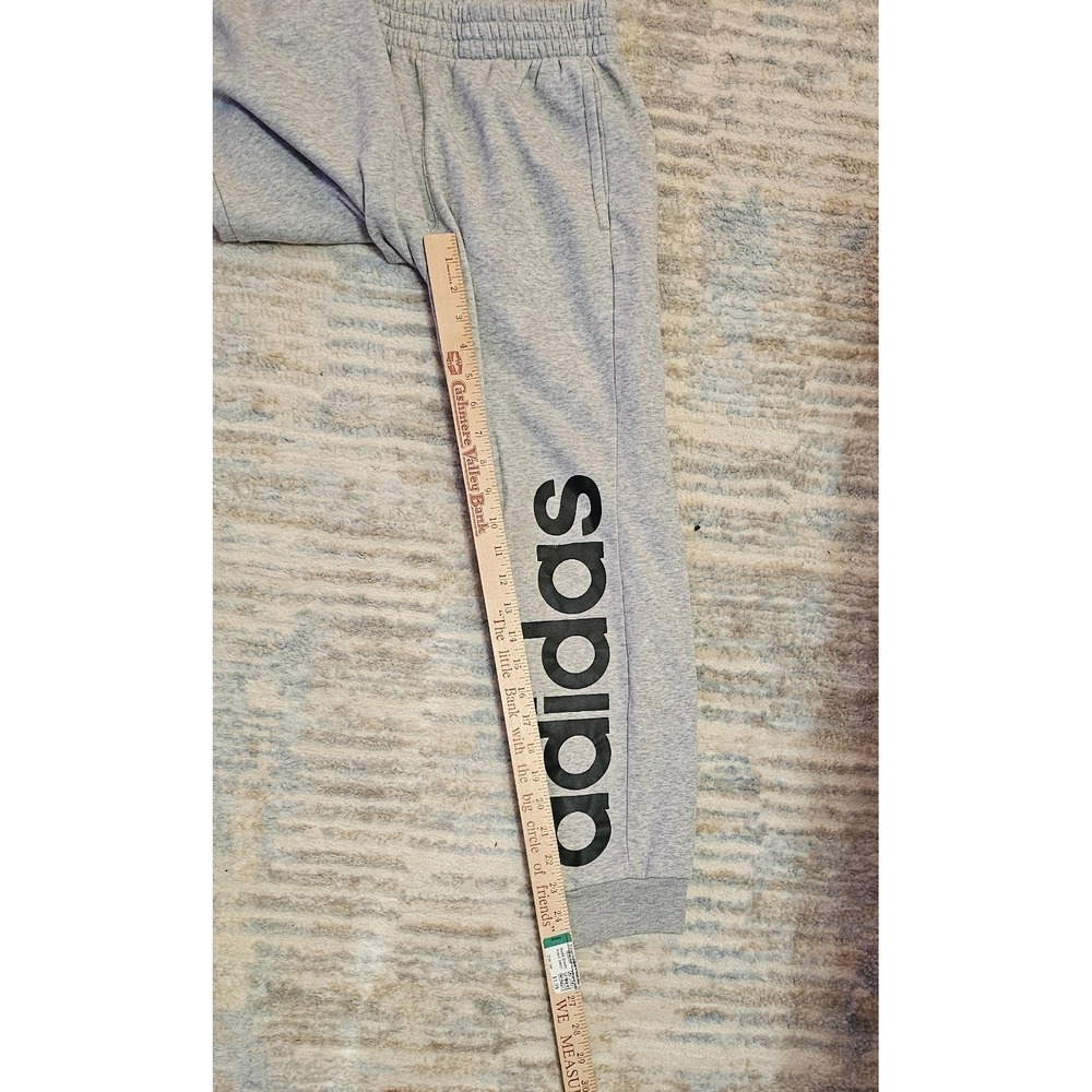 Adidas Youth Boys Gray Logo Jogger Sweatpants Size M 10/12 Regular Fit - Picture 4 of 4